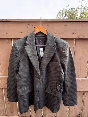 🎉NWT🎉 LOFT Charcoal Pinstripe Blazer